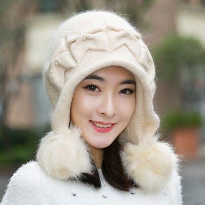 Kagenmo Hat Female Autumn And Winter Knitted Hat Casual All-Match Sweet Knitted Hat