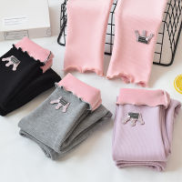 【cw】 Girls Leggings Fleece-Lined Thickened Autumn and Winter 2021 Winter Single-Layer Fleece-Lined Outerwear Baby Cotton Pants Children Fashionable Pants ！