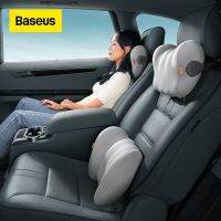 Baseus Auto Lumbale Hoofdsteun Nekkussen Ondersteuning Katoen Zachte Nek Kussens Kussen 3D Memory Foam Back Kussen Set Ondersteuning Auto