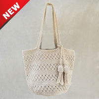 [ถูกที่สุด] knit - พร้อมส่ง กระเป๋าถัก สไตล์มินิมอล Tote bag, handmade 100%