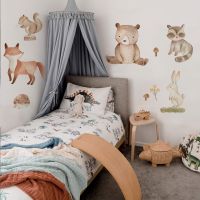 ✌▣№ Boho Woodland Animal Wall Stickers for Children 39;s Room Home Decor Living Room vinilo decorativo pared Cartoon Kids Stickers