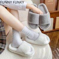 2022 New Slippers Faux Fur Indoor Household Soft Bottom Color Woman Shoes