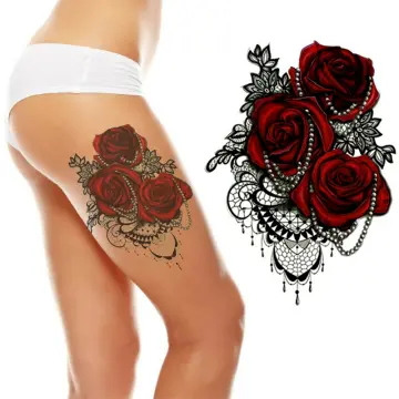 Buy Gothic Blue Rose  Lace Temporary Tattoo Fake Press Sticker Online in  India  Etsy