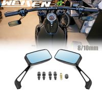 Motorcycle Blue Anti-Glare Rearview Side Mirror 8/10Mm For Harley Sportster Softail Dyna Road King Electra Street Road Glide