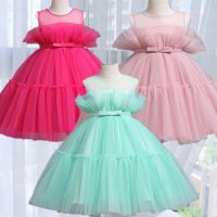 【jeansame dress】เด็ก Girl0-5Y แขนกุด MeshDress ตู NewbornGirl งานแต่งงานเด็กสาว1st ชุดวันเกิด