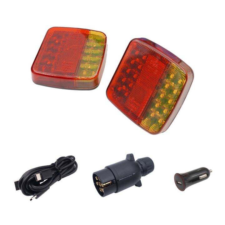 Wireless Trailer Lights Kit for Towing Truck, Rechargeable LED Tow