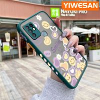 YIWESAN เคสสำหรับ Infinix 10 X682B เคส X682C แฟชั่นลายดอกไม้ยิ้มมีน้ำค้างแข็งโปร่งใสแข็งขอบสี่เหลี่ยมด้านข้างกล้องปลอกซิลิโคนกันกระแทกเคสนิ่ม