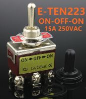 1PCS E TEN223 Momentary AC 250V 15A DPDT (ON) OFF (ON) 3 Position 6Pin Toggle Switch Brown