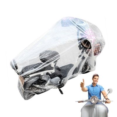【LZ】 Clear Motorcycle Covers Transparent Scooter Rain Cover Outdoor Indoor Vehicle Sun Covers All Season Motorcycle Dust Cover For
