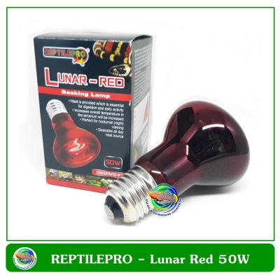 หลอดไฟให้แสงกลางคืนและความร้อนสำหรับสัตว์เลื้อยคลาน  REPTILEPRO Lunar-Red Basking Lamp 50W