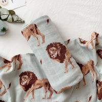 Muslin Two layer Bamboo+cotton Camel lion elephant animal pattern Baby wrap muslin swaddle Newborn Blankets