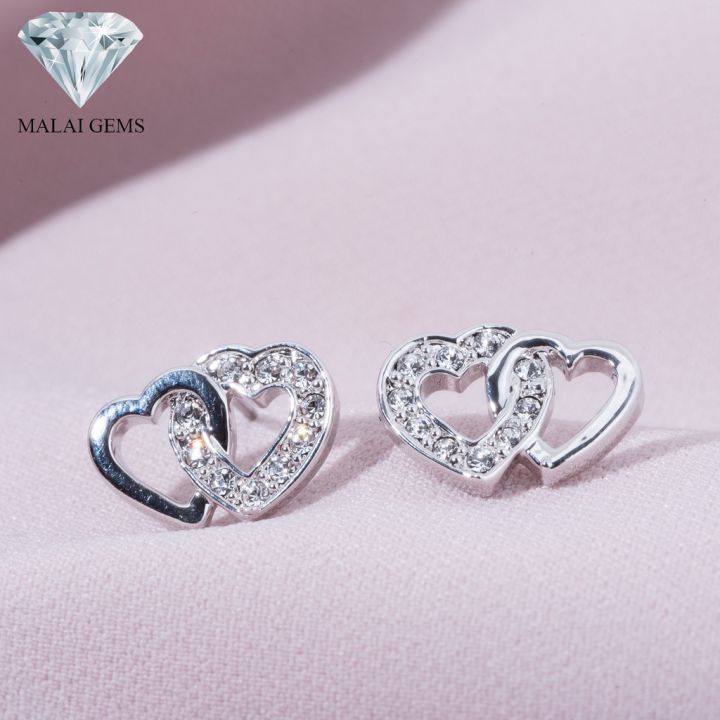 malai-gems-ต่างหูเพชร-ต่างหูหัวใจ-ต่างหูเพชรหัวใจ-เงินแท้-silver-925-เพชรสวิส-cz-เคลือบทองคำขาว-รุ่น-11009805-แถมกล่อง