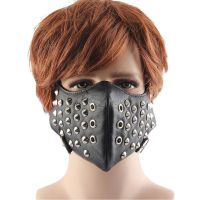 Dustproof Alloy Rivet Mask โลหะ Spike Hedgehog Punk Biker Mask Goth Rock คอสเพลย์ Masquerade Punk สไตล์ Gothic Rivet Mask