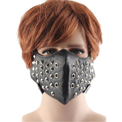 Dustproof Alloy Rivet Mask โลหะ Spike Hedgehog Punk Biker Mask Goth Rock คอสเพลย์ Masquerade Punk สไตล์ Gothic Rivet Mask