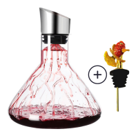 Practical Exquisite Combination 1500ml Waterfall Fast Decanter with Goldfish Pourer Fashion Holiday Gift Wine Bottle Bar Tools