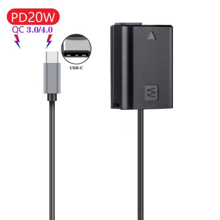 ACPW20 NPFW50 Dummy Battery DC Power Adapter For Sony Alpha A6400