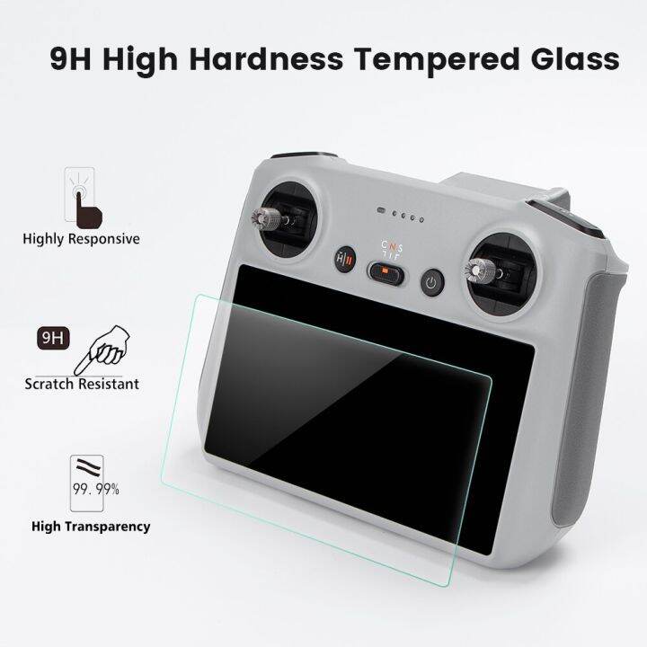 2-pcs-9h-hd-tempered-glass-film-for-dji-mini-3-pro-rc-remote-control-with-screen-protective-cover-film-drone-accessories