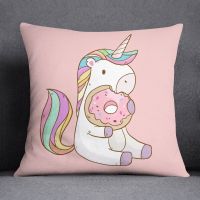 Cartoon Pink Unicorn Collection Pillow Gift Home Office Decor Pillow Bedroom Sofa Car Cushion Cover Pillowcase
