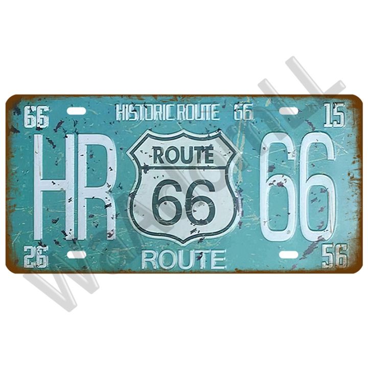 lz-route-66-car-bus-number-license-plate-wall-art-fbi-plaque-metal-vintage-warning-car-number-metal-sign-bar-decor-metalen-borden