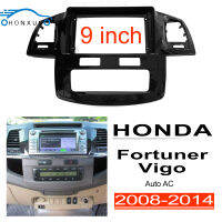 Honxun รถandroid 9"หน้าจอใหญ่ ฝาปิด แผงควบคุมตรงกลาง 2din วิทยุ เฟรม เหมาะสำหรับ TOYOTA fortuner vigo 2008-2014