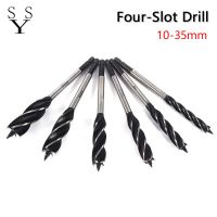 1Pcs 10-35mm 6.35mm Hex Handle Long Four-Slot Twist Drill Bit Hole SawSlotting Woodworking tools