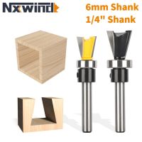 NXWIND 6MM 6.35MM Shank Dovetail Bit พร้อมแบริ่งเราเตอร์ Bit Woodworking Milling Cutter สําหรับไม้ Bit Face Mill End Mill