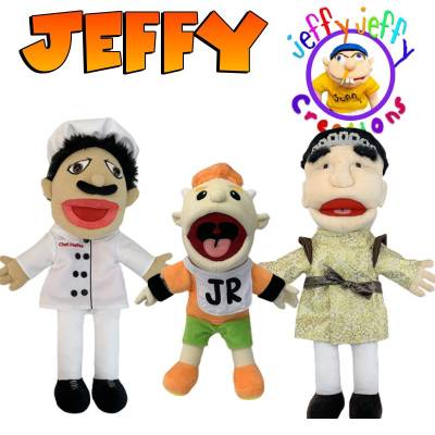 Jeffy Chef Cartoon Junior Hand Puppet Plush Toy Soft Stuffed Puppet Gift Doll