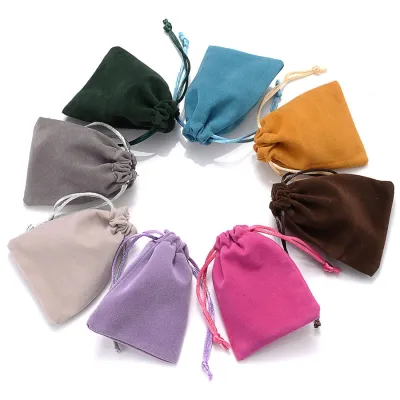 10pcs Velvet Bag Drawstrings Pouches Jewelry Gift Display Packing Bags Fashion Flannel Bags 5x7cm 7x9cm 10x12cm 13x18cm
