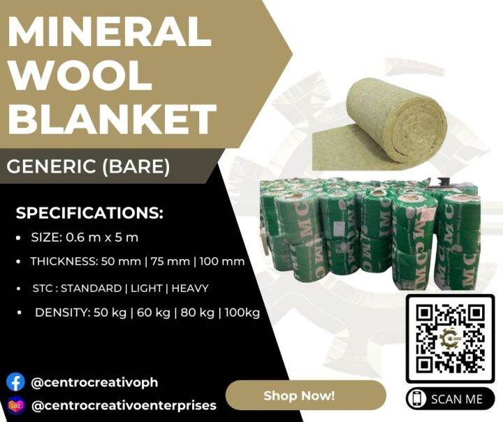 MINERAL WOOL BLANKET BARE 0.6m x 5m This product is used for Noise