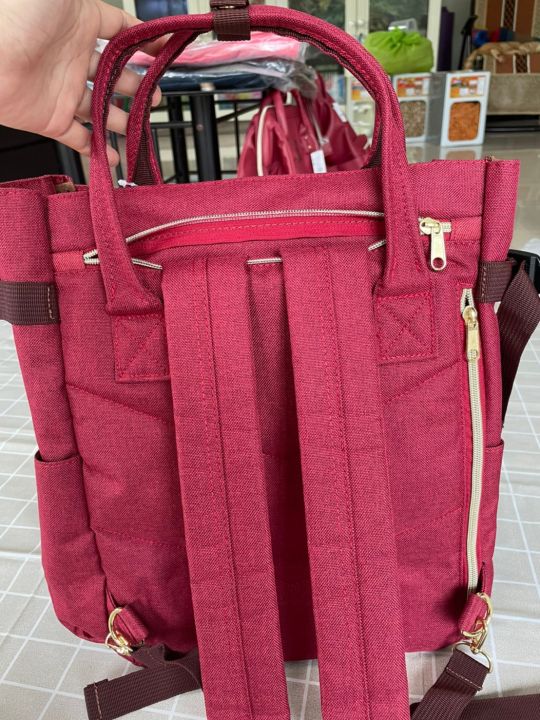 กระเป๋าanello-10-pocket-2-way-backpack-ผ้าแคนวาส-มีป้ายกันปลอม-กระดุมแบบใหม่-คำว่า-carrot-co-กระเป๋าเป้-กระเป๋าสะพายหลัง