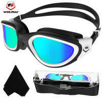 WIN.MAX Polarized Anti-fog Anti-UV Waterproof Clear View Goggles ปรับจมูกนุ่มผู้ชายและผู้หญิงแว่นตาว่ายน้ำสำหรับผู้ใหญ่และวัยรุ่น