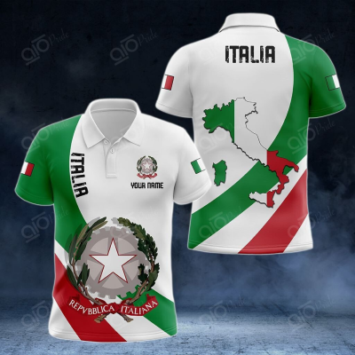 2023 NEW Style Summer Customize Italia Coat Of Arms Map V3 Unisex Adult Polo Shirtsize：XS-6XLNew product high-quality
