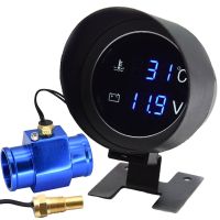 Auto Car Water Temp Gauge/Voltmeter For Cars 28 / 34MM Adapter 10MM Car Temperature Sensor NPT 1/8 Meter -10 110 Celsius 12V 24V