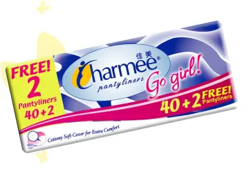 COD Charmee Go Girl Pantyliner 20 + 2 Pads Free!