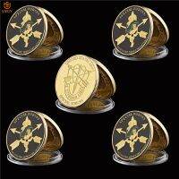 5PCS US Special Forces Free Army Challenge Commemorative Coin USA Military Green Berets Token Gold Plated Coin Collection