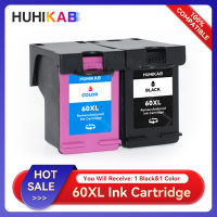 Huhikab ตลับหมึก60XL เข้ากันได้สำหรับ HP 60 XL Photosmart C4780 C4783 C4795 C4799 D Deskjet D1663 D2530.