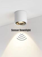 Cob Ceiling Downlight Surface Mounted Pir Motion Sensor Aisle Lamp for Living Room Dining Led Anti-Glare Spot Lighting Fixture  by Hs2023