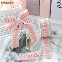 Kewgarden Ruffle Lace Folds Voile Ribbon 25mm 38mm 1" 1-1/2" DIY Hairbow Accessories Handmade Tape Packing Webbing 10 Yards Gift Wrapping  Bags