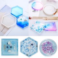 jiamy1 3 Pcs DIY Coaster Silicone Mold Round Square Hexagon Resin Casting Molds