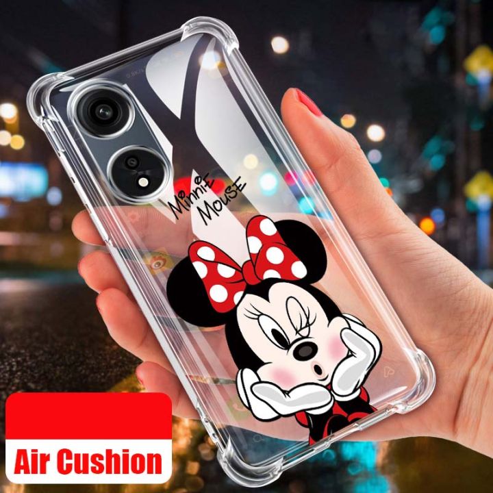 Oppo A58 4g A78 2023 A98 5g Soft Minnie Case Air Cushion Shockproof Casing Silicone Clear 7658