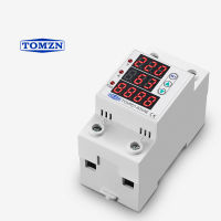 Display Din Rail Adjustable Over and Under Voltage Protective Device Protector Relay 63A 230V 3IN1 TOMZN with Kwh meter