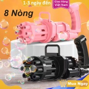 Đồ Chơi Bắn Bong Bóng 8 Nòng Siêu Mạnh Máy Phun Bọt Bong Bóng Xà Phòng