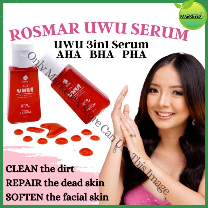 Rosmar Uwu 3 In 1 Aha Bha Pha Serum With Spf 60 Uwu Serum Rosmar Pimple Remover And Acne And Remover