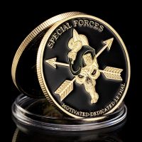 【CC】❡✆☈  States Coin Beret Forces Souvenirs for Veterans Collectibles Gold Plated Commemorative