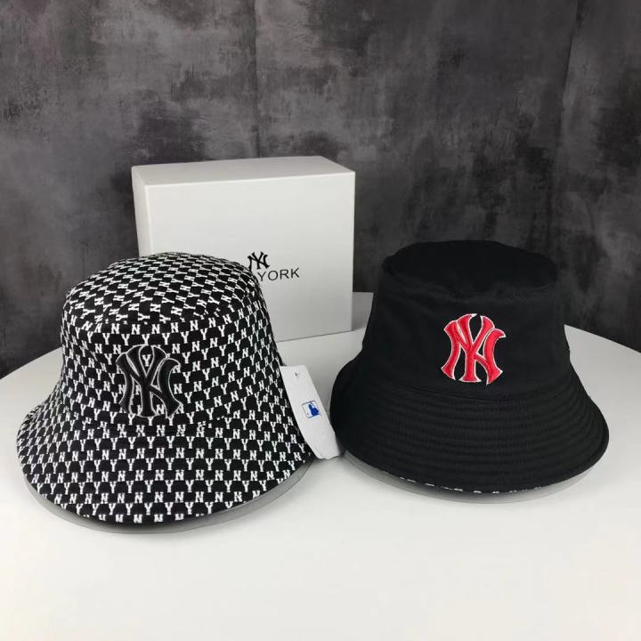 bucket-hatหมวกกันแดด-หมวกบักเก็ต-ny-ใส่ได้สองด้านแบบใหม่-2023-เวอร์ชั่นเกาหลีคุณภาพดีบุคลิกภาพหมวกร่มเงา-หมวกแฟชั่นใหม่