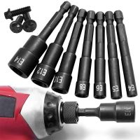 7Pcs Impact Drill Bit Socket Power Nut Driver Drill Bit Set 1/4 Hex Socket Adapter Bolt Drivers Repairing Tool Kit CR‑V E4 E14