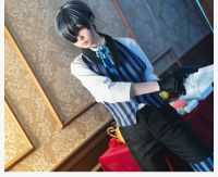 ชุดคอสเพลย์ Kuroshitsuji สีดำ,คอสเพลย์ Ciel Phantomhive Cos เสื้อผ้าญี่ปุ่นชุดคาร์นิวัลพร้อมทั้งชุดวิกผมสำหรับเครื่องแบบ