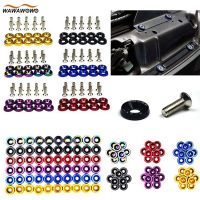 10Pcs/Set CNC Finish Aluminum Fender Bumper Washer Kit with Bolt Screw Gasket Accessories Engine Bay Dress Up Fastener Kit Nails Screws Fasteners