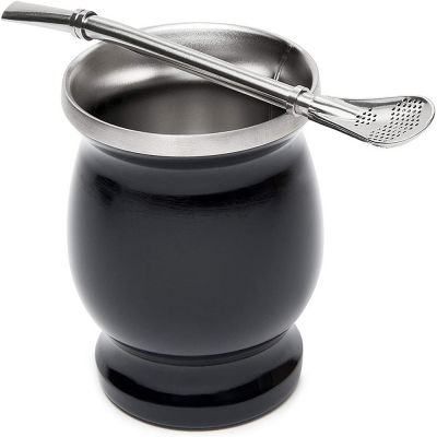 230ML Stainless Steel Tea Mate Cup Insulated Cup with Spoon Double-Wall Bombilla Set Mate Gourd Cup Tea Pot Set Home Teaware
