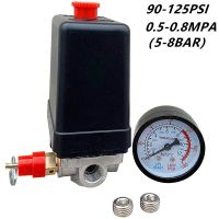 【jw】❇✲♧  1/4 BSP 4 Port 12 Bar Single-phase Air Compressor Pressure 0-175 Safety Gauge